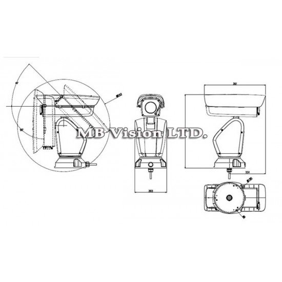 2 MP PTZ IP позиционираща система Dahua DH-PTZ12230-IRB-N, 30x, IR 300м