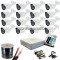 Пълен комплект за видеонаблюдение с 16 HD камери, DVR