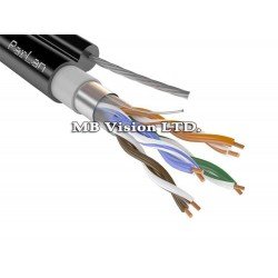 Кабел FTP/M Cat5e 24AWG CU - меден с носещо стоманено въже
