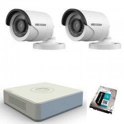 HD система за видеонаблюдение с 2 камери, DVR Hikvision + 1TB HDD